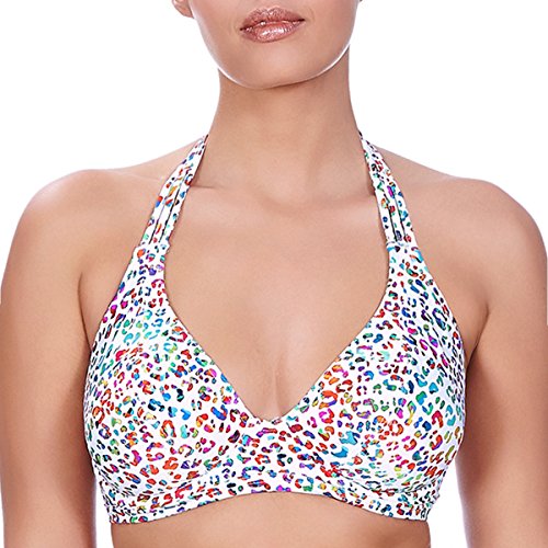 Freya Womens Party Animal Underwire Banded Halter Bikini Top, 28DD, Multi