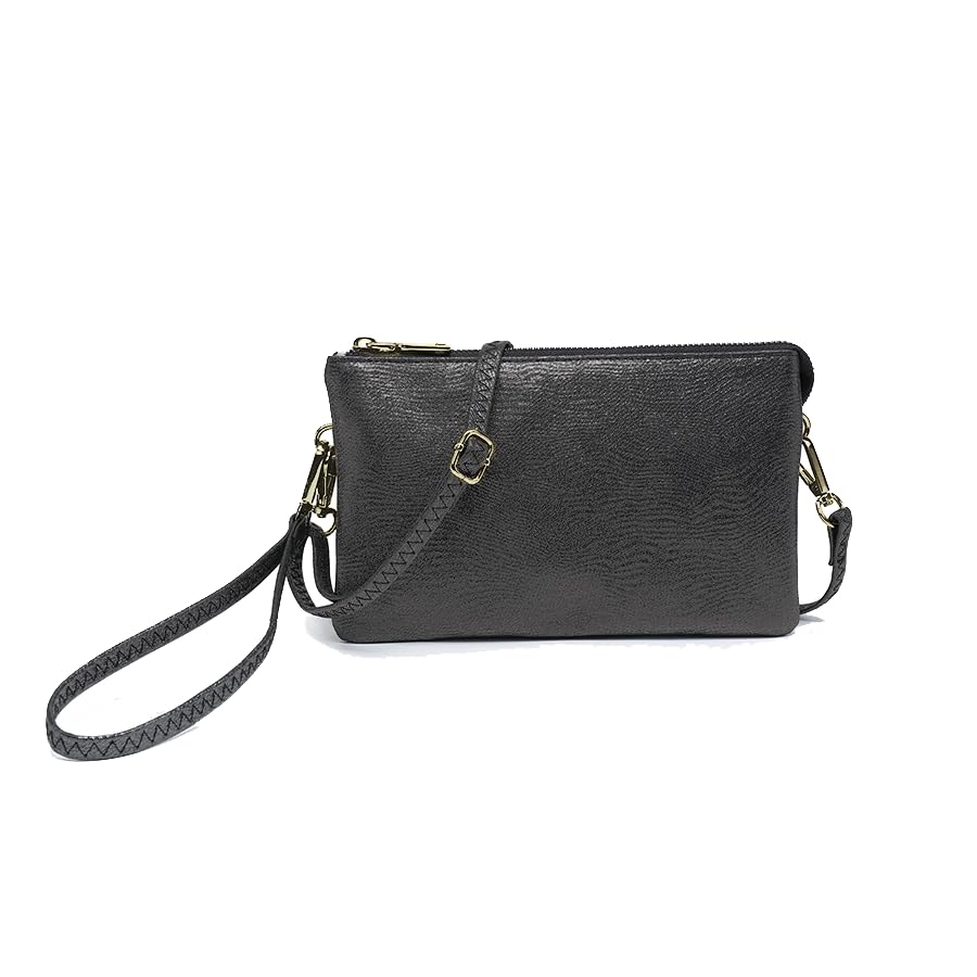 JEN & CO. Riley Glitter Small Crossbody Bags Vegan Leather Wristlet Wallets Clutch Purses Shoulder Handbag for Women