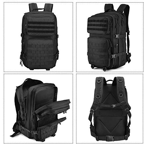 Huntvp 45L Tactical Backpack Military Hiking Backpack Molle Trekking Backpack Waterproof Combat Backpack German Army Climbing Backpack for Men Women Outdoor Hiking Camping - Image 3
