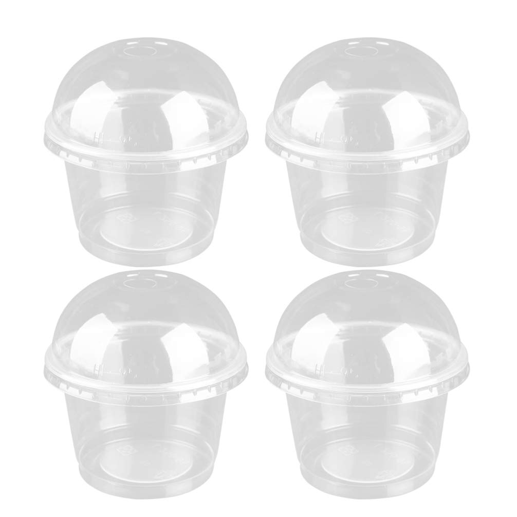 DOITOOL 100pcs Takeaway Cups Disposable Dessert Bowls Disposable Salad Cups with Lids Ice Cream Containers