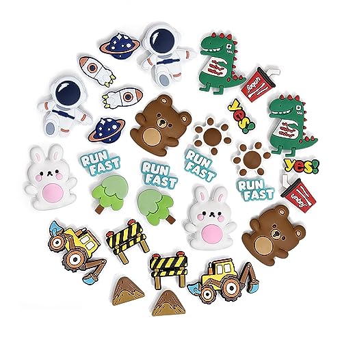 Toddler Slides Slippers Boys & Girls Slide Sandals for Kids Cute Cartoon Open Toe Sandals Compfy Shower Slippers Beach Garden Shoes 4 in 1 with 3 pair of Shoes Decoration Charms