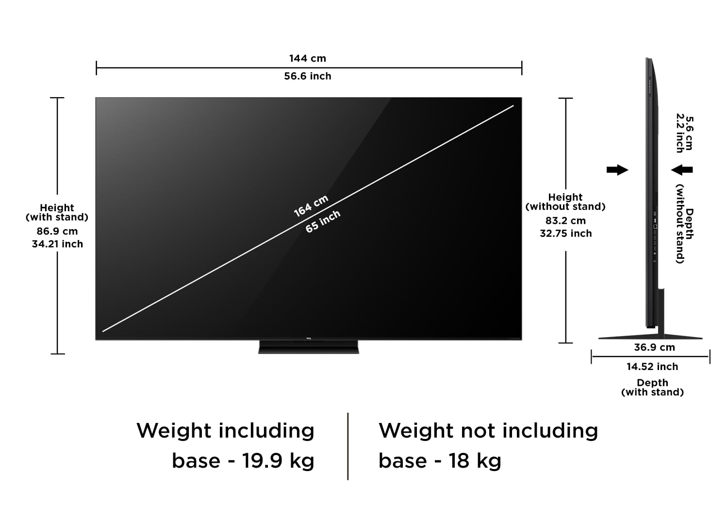 TCL 164 cm (65 inches) 4K SQD-Mini LED TV | 288Hz VRR | 3GB RAM | 54W B & O Hi-End Speakers | Upto HDR 3000 nits | 65C7L — Amazon image 5