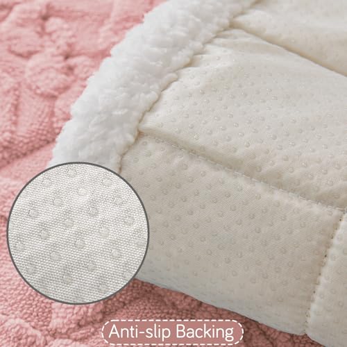 Image of HOKIPO Italian Caelora Sofa Cover L Shape 5 Seater Mat, 3+2, Misty Rose