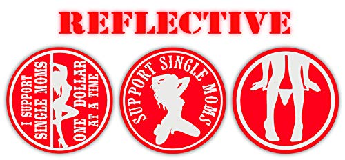 (x3) Reflective Hard Hat Stickers I Love Guns and Titties, I Support Single Moms | Sexy Babe Motorcycle Welding Helmet Welder Decals, Funny Labels Badges Toolbox Laborer Construction Trucker (Red)