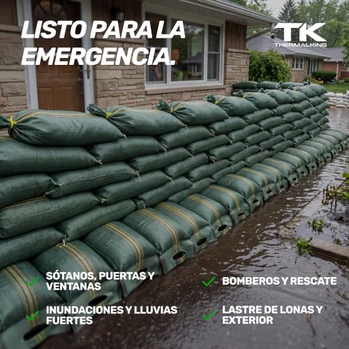 Miniatura 7 de 10 Sacos De Arena Contra Inundaciones Saco Para Las Puertas De Los Sótanos Bolsas Con Asa 25 X 100 Cm