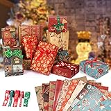Versátil: este papel de regalo es ideal para papel de fondo, decoración de mesa, caja de regalo, decoración de fiesta de Navidad. También puede envolver regalos de cumpleaños, envolver ramos y flores secas, hacer botellas de vino, decoraciones, ideal para hacer manualidades, álbumes de recortes, decorar y hacer álbumes de fotos, decorar un diario o un libro y hacer una tarjeta de felicitación.