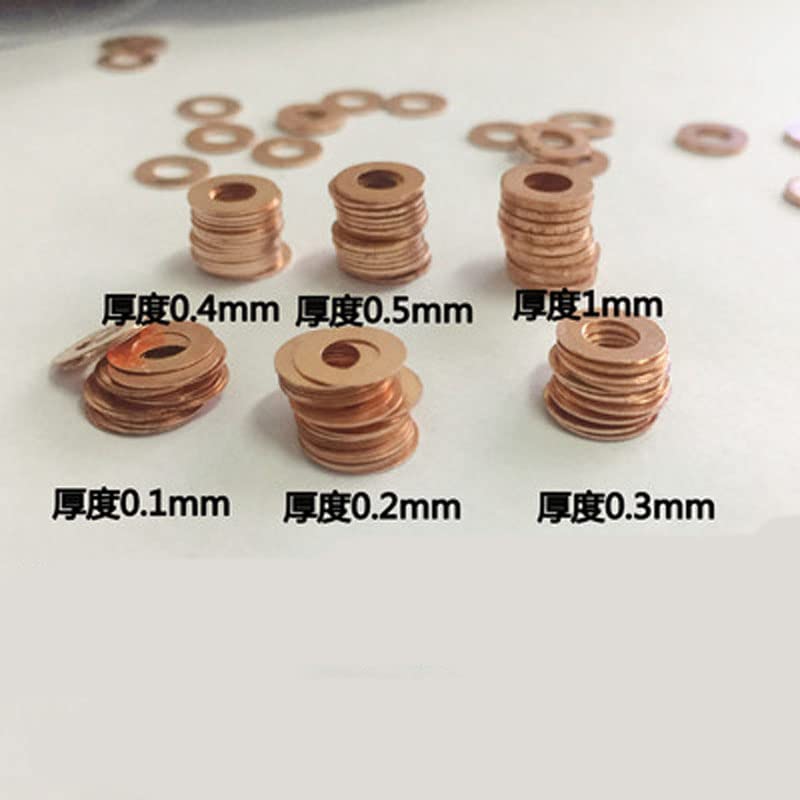Arandelas de junta de cobre M8 M9 M10, arandela de presión, 0,1-0,8mm de espesor-M10x12x0,5mm(5 uds)
