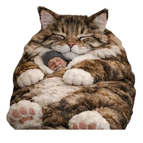 [Maplefea]寝袋 大人用【毛布寝袋・軽量700g】猫型デザイン かわいい ふわふわ 通気性 暖かい 保温機能付き 超柔軟生地 封筒型構造で収納便利 登山 車中泊 避難用 アウトドア用 キャンプ用 防寒 春用 秋用 おしゃれ 屋外用快適睡眠 オールシーズン