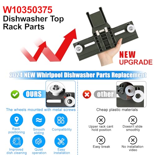 image for YEECHUN Upgraded W10350375 W10712395 Dishwasher Top Rack Adjuster Part