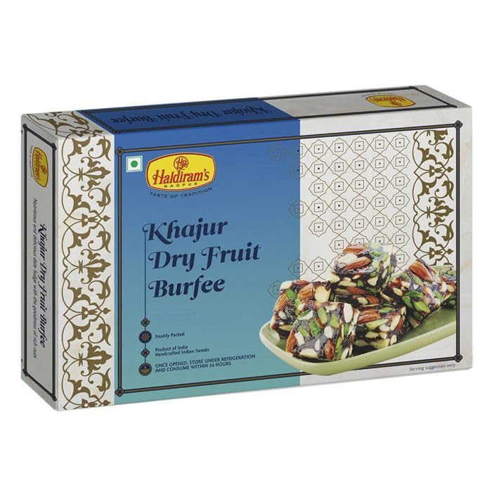 Image of Haldiram's Nagpur Khajur Dryfruit Burfee 250g | Premium Dates & Dry Fruits Mithai | Traditional Indian Sweet | Healthy Festive Treat