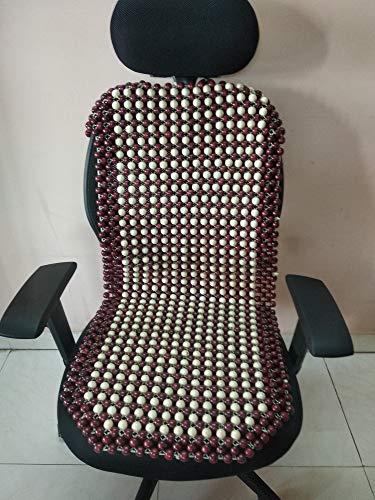 Image of Q1 Beads XXLCoffee Wooden Beads Acupressure mat car seat Cover Cushion for All the Cars /SUVs /Office Chair /Home Chair (Universal Fit,1 Pack)