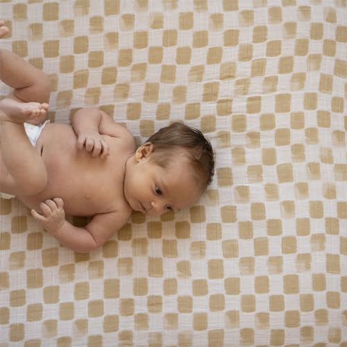 Image of Little Unicorn Premium Crib Sheet | Breathable & Super-Soft Muslin Fabric (Adobe Checker)