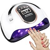 【4 Timer Modi - schickes LCD-Display】: Der Nageltrockner verfügt über 4 Tasten 10s/30s / 60s / 99s(Low Heat Mode), können Sie die richtige Trocknungszeit nach verschiedenen Gelnägel wählen. Das hervorgehobene Display und die Schaltflächen des led uv nagellampe erleichtern Ihnen das Anzeigen der Uhrzeit und das Auswählen der Uhrzeit. Das Schwarz-Gold-Farbschema ist modischer und macht diese Nagellampe zu einem idealen Geschenk.