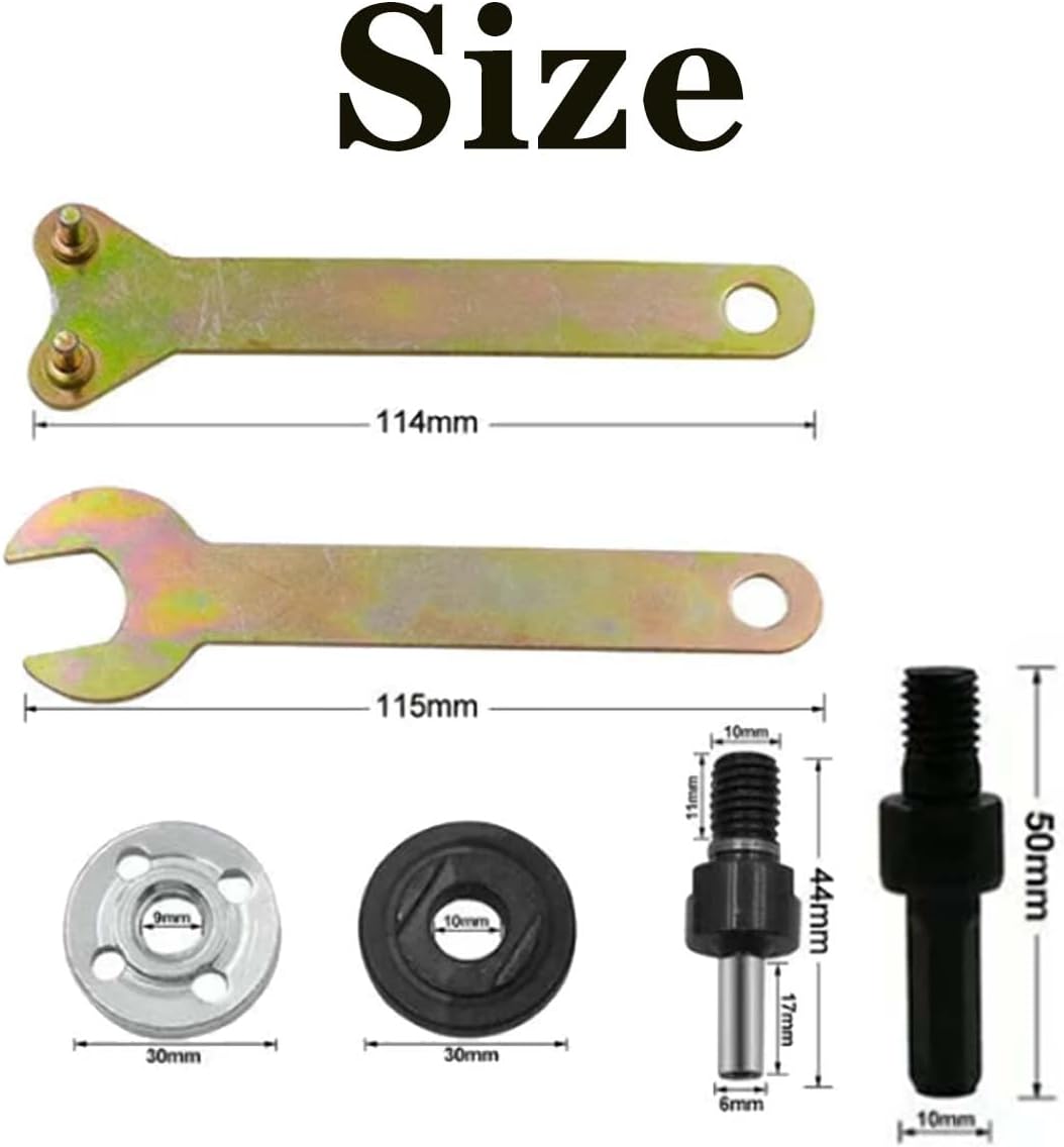Conversion Angle Grinding Adapter Connecting Rod Kit for Electric Drill, 6mm/10mm Electric Drill Angle Grinder Connecting Rod Set, Adjustable Rotary Driver Cutter Shaft Accessories (2, 6mm)