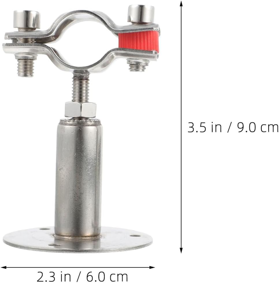 2pcs 304 Stainless Steel Pipe Support Bracket Adjustable Wall and Ceiling Mount Clamp for Water Pipes 50-95mm Heavy-duty Hose Clamps Plumbing Fixing