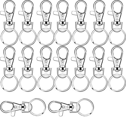 SYXLS 16 Piezas llaveros con Clip de langosta, Cierre de Mosqueton Llavero, Clips Desmontables para llaves de Metal, para Colgar Manualidades, Accesorios de Fabricación de Joyas Cover