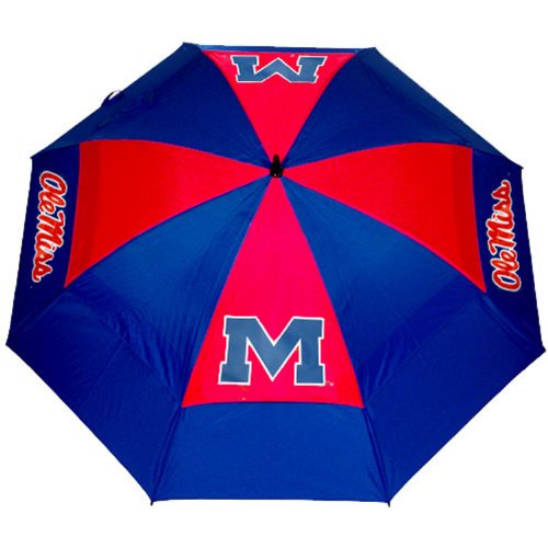 Team Golf Ncaa Ole Miss Rebels 62" Golf Umbrella With Protective Sheath, Double Canopy Wind Protection Design, Auto Open Button #TOP19