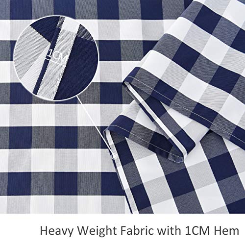 maxmill Checkered Tablecloth Stain Resistant Waterproof and Wrinkle Resistant Washable Heavy Weight Table Cloth Gingham for Dining Room and Outdoor Use, Rectangle 60 x 120 Inch Navy and White by maxmill - Used condition - Image 5