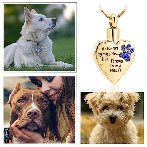 VCCWYQK Urn Necklace for Ashes Personalized Urn Pendant Heart Necklace Pets Paw Print Keepsake Waterproof Memorial Gifts for Dogs - Image 4