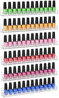 HIIMIEI Acrylic Wall Mounted Nail Polish Display Stand Display Rack Nail Polish Organiser Storage for Wall Mounted Storage Shelves Holder - 6pcs