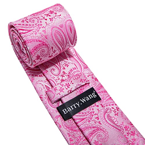 Image of Barry.Wang Paisley Tie Fashion Set Hanky Cufflinks Neckties for Men Woven Silk
