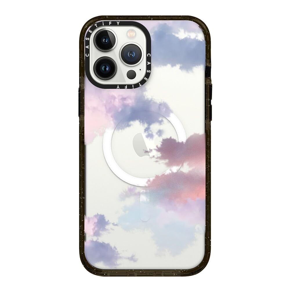 CASETiFY Impact Case for iPhone 13 Pro Max Compatible with Magsafe - Clouds - Clear Black