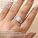 Newshe Jewellery Moissanite Wedding Sets for Women 925 Sterling Silver Engagement Rings Set Radiant Bridal Band Enhancer Size 8