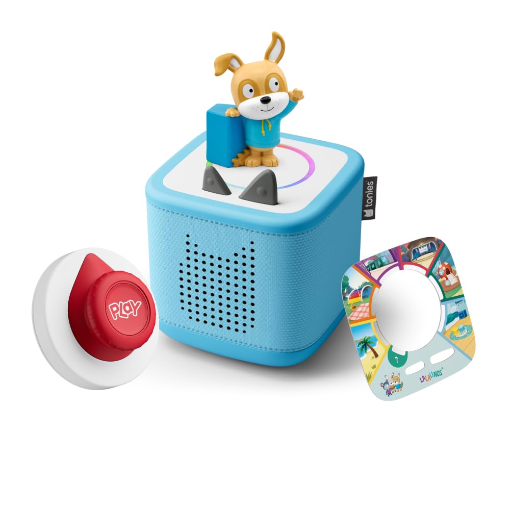 tonies Toniebox 2 Tonieplay Bundle Incl. 1 Tonieplay Spiel + Controller + Tonie: Lalalinos, Himmelblau, Audioplayer für Hörbücher, Lieder, Einschlafen und Tonieplay für Kinder