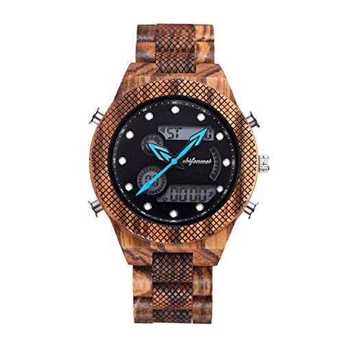 Reloj de Madera para Mujer, Relojes de Marca, Relojes Deportivos para Hombre, Relojes de Cuarzo Digitales LED, Reloj Militar, Reloj de Madera para Hombre, 2020