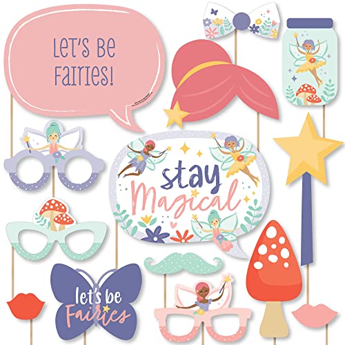 Big Dot of Happiness Let’s Be Fairies - Fairy Garden Birthday Party Photo Booth Props Kit - 20 Count