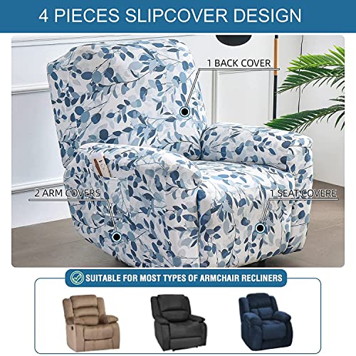 Image of Eco-Ancheng Recliner Slipcovers 4-Pieces Lazyboy Recliner Covers Recliner Couch Covers Recliner Chair Cover Non Slip Reclining Slipcovers with Storage Pockets Furniture Protector for Living Room