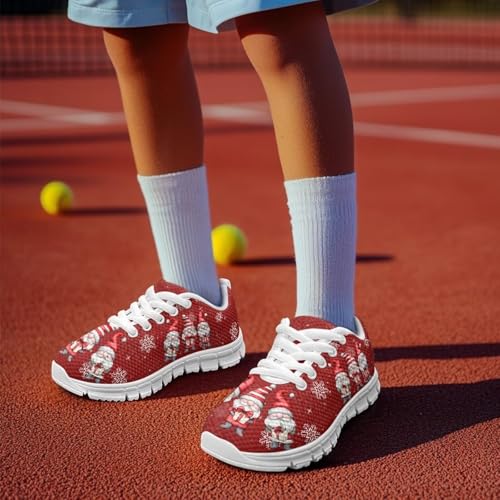 Children's Christmas Sneaker Non-Slip Lace-Up School Sport Outdoor Hiking Shoes for Big Kids Comfortable Breathable Lightweight Athletic Walking Sneaker for Litter Kids US 11-53