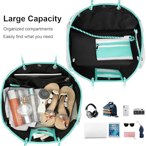 IBFUN Neoprene Tote Beach Bag for Women Teacher Nurse Laptop Work Tote by IBFUN - Image 3