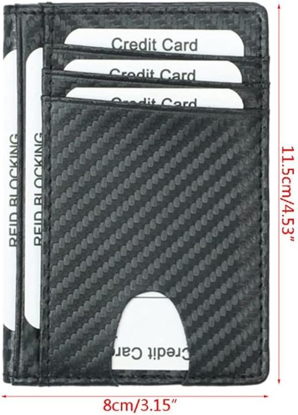 HBJWOV Men's Card Holder with Carbon Fiber Texture Lightweight and Casual Driver's License ID Badge