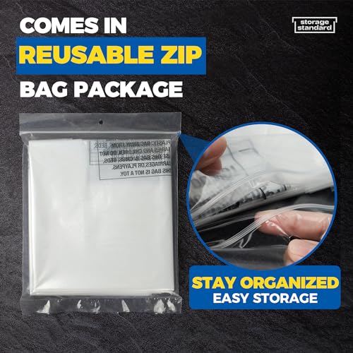 60-Pack Dry Cleaning Bags for Clothes 40-Inch Long - Clear Plastic Garment Bags for Hanging Clothes, Dry Cleaner Plastic Clothing Cover for Suits, Coat, Shirt, & Pants by Storage Standard - Image 6