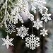 Bluelves 32 Stück Weihnachtsdeko Schneeflocken zum Anhänger, Acryl Schneeflockendeko Ornamente, Eiszapfen Hängen Dekoration für Weihnachtsbaumschmuck, Christbaumschmuck Fensterdeko, Winterdeko Party
