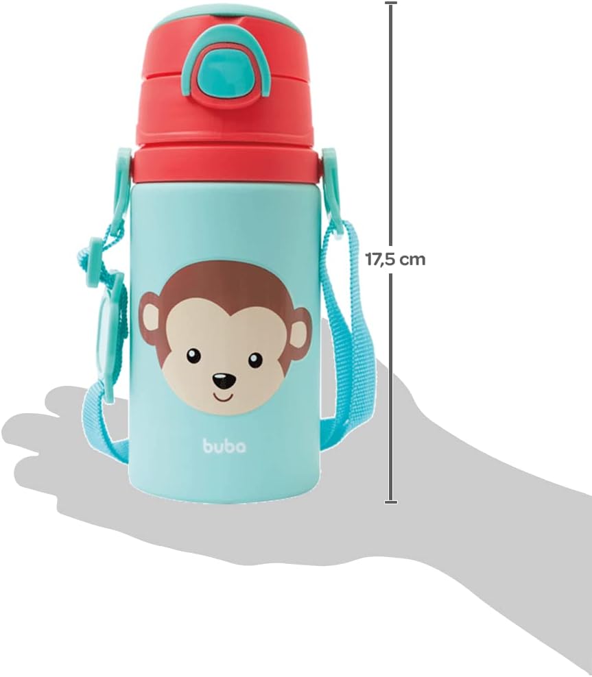 Buba Garrafinha De Aluminio Animal Fun Macaco Colorido