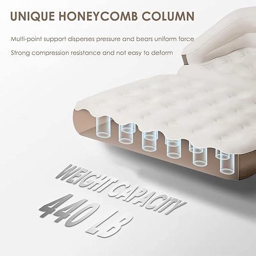 Miniatura 3 de TXZ outdoor Colchón de aire de tamaño matrimonial para colchón inflable portátil, sofá cama con parte superior flocada, sofá de aire doble para