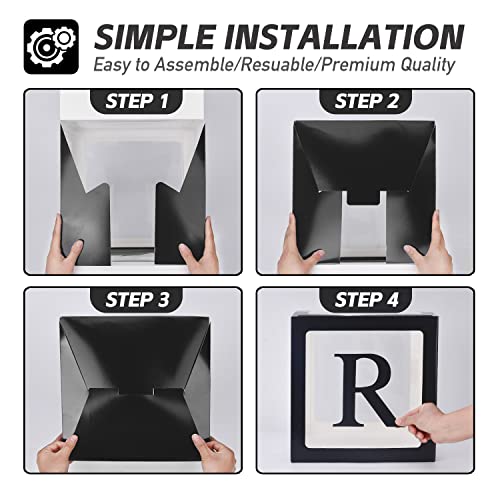 4 Pieces 2023 Black Graduation Party Balloons Boxes With “Class Of 2023” “Gard”Letters, Little Cap Graduation Decorations,20Pcs Black And Gold Balloons For Congrats Grad 2023 Decor #TOP3