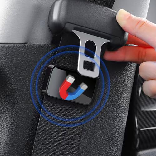 KEQKEV Magnetic Car Seat Belt Buckle Clip, Auto Seatbelt Buckle Holder, Vehicle Seatselt Organizer Adjuster(Black)