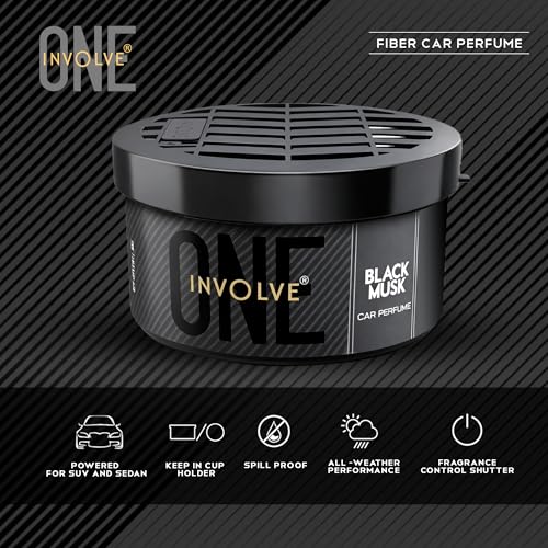 Image of Involve One Black Musk Car Perfume | Pack of 2 | Strong Fiber Car Air Freshener | Long Lasting Fragrance | Car Perfumes Luxury | Car Fresheners Long Lasting | Car Accessories 2026