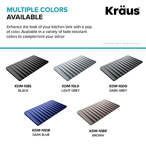 Image of Kraus Self-Draining Silicone Dish Drying Mat or Trivet for Kitchen Counter in Brown, KDM-10BR