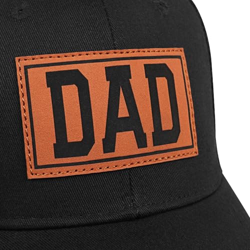Image of Fathers Day Dad Papa Gifts from Daughter Son Wife, Unique Men's Hat for Dad Grandpa Husband, Leather Pattern Baseball Cap