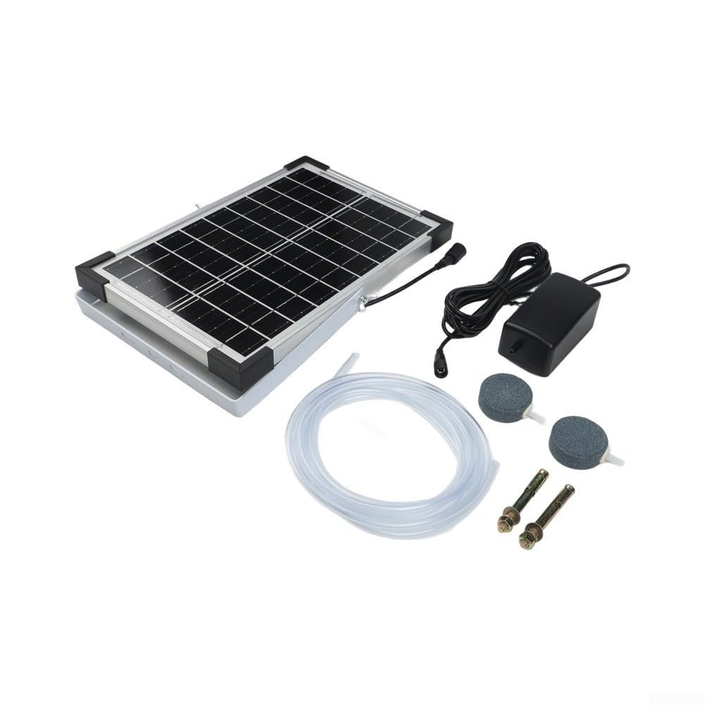 Ossigenatore solare per laghetto 5 W, pompa ad aria con doppie uscite per fontana d'acqua da giardino per stagni Koi