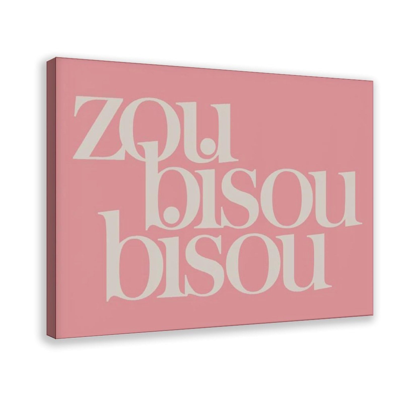 GJtyRFH Zou Bisou Gillian Hills French Typography Mad Men Serge Gainsbourg Mid (2) Canvas Wall Art Posters And Prints Room Aesthetic Bedroom Office Decor 12" L X 18" W