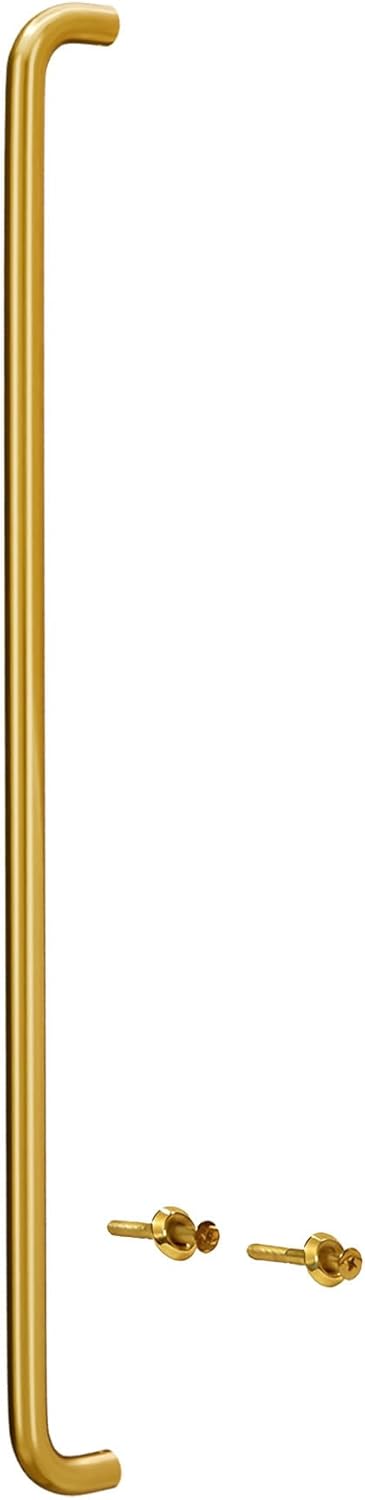 BRIXWELL Solid Straight Pull Handle Aluminum Material, Clear Anodized Finish, 34" Length, 33" Center to Center, 1" Diameter, Single Sided Mounting, Includes 5/16"- 18 Bolts and Washers