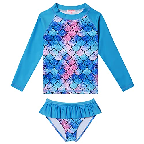 Image of QPANCY Girls Rash Guard Swimwear Swimsuit Bathing Suits UPF 50+ Sun Protection