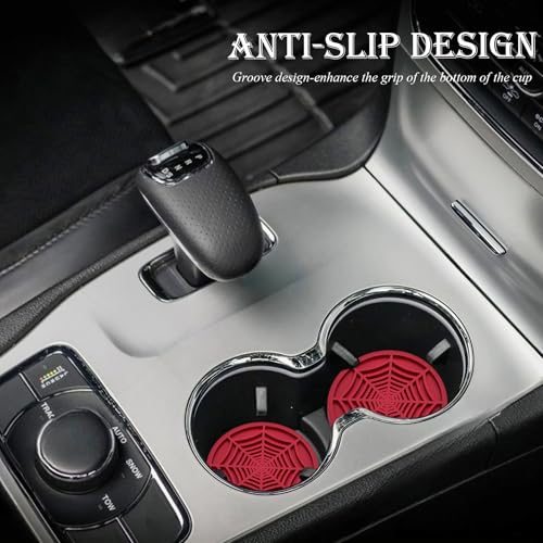 Set 2 Portavasos para Carro 2.75 pulg Antideslizante Rojo miniatura 3