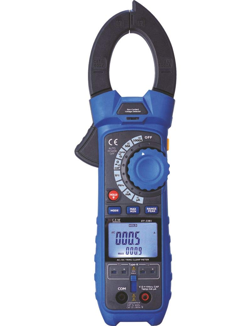 CEM Professional Heavy Duty AC, DC/AC T-Rms Auto-Ranging Clamp Meters DT-3381