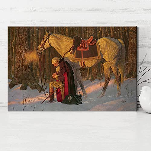 Uaddme George Washington The Prayer At Valley Forge Classical Oil Painting Canvas Art Hd Print Poster History Classroom Wall Art Bedroom Living Room Office Decor Posters (24X36Inch Frame) #TOP3